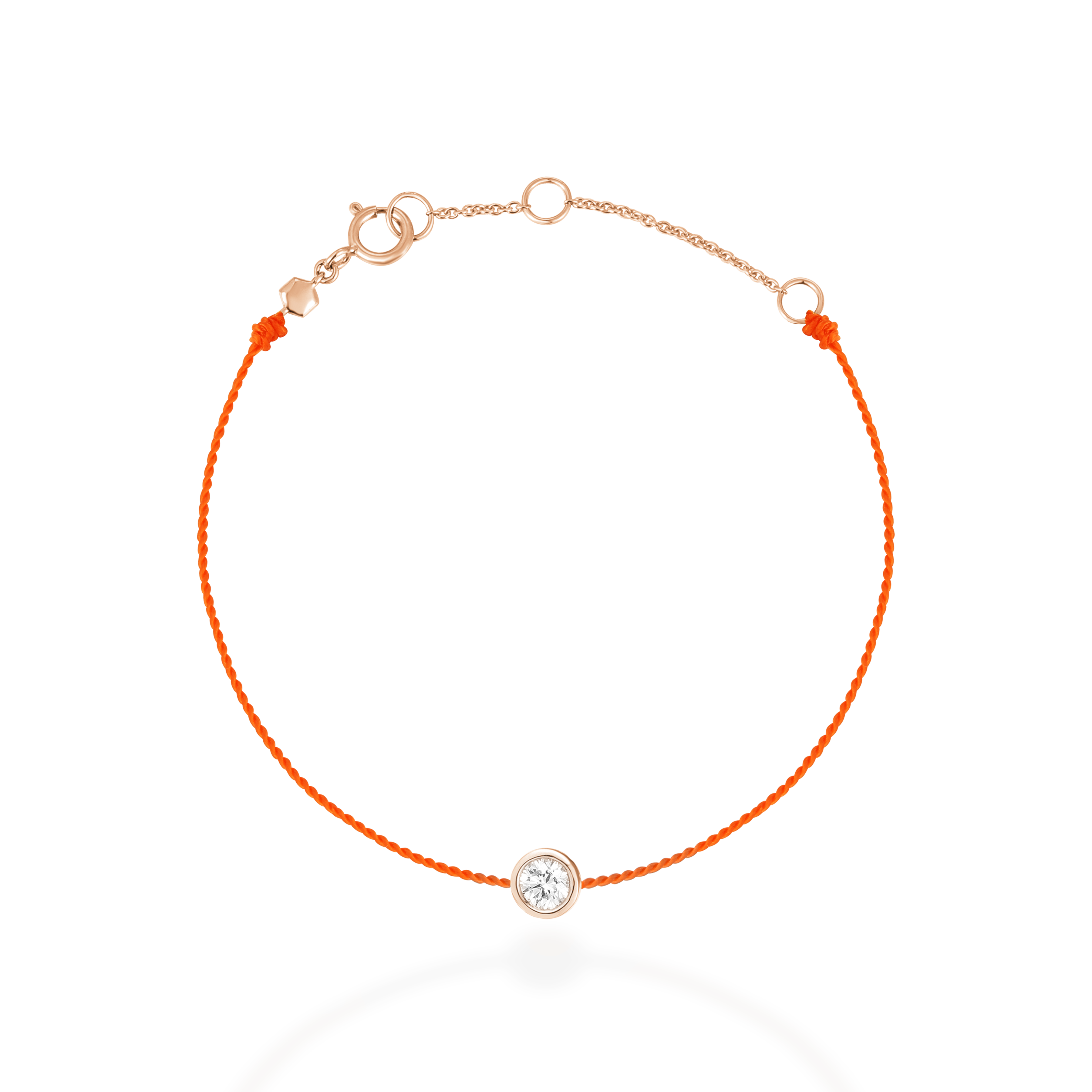 Coral bezel diamond bracelet